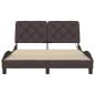 Preview: Bettgestell mit LED ohne Matratze Dunkelbraun 120x200 cm Stoff