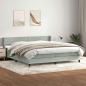 Preview: ARDEBO.de - Boxspringbett mit Matratze Hellgrau 180x220 cm Samt
