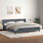 Preview: ARDEBO.de - Boxspringbett mit Matratze Dunkelgrau 180x220 cm Samt
