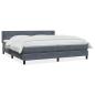 Preview: Boxspringbett mit Matratze Dunkelgrau 180x220 cm Samt
