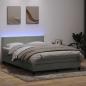 Preview: ARDEBO.de - Boxspringbett mit Matratze Hellgrau 140x210 cm Samt