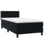 Preview: Boxspringbett mit Matratze Schwarz 90x220 cm Samt