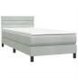 Preview: Boxspringbett mit Matratze Hellgrau 90x210 cm Samt