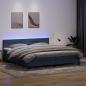 Preview: ARDEBO.de - Boxspringbett mit Matratze Dunkelgrau 180x210 cm Samt