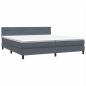 Preview: Boxspringbett mit Matratze Dunkelgrau 180x210 cm Samt