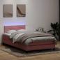 Preview: ARDEBO.de - Boxspringbett mit Matratze Rosa 120x220 cm Samt