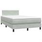 Preview: Boxspringbett mit Matratze Hellgrau 120x210 cm Samt