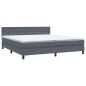 Preview: Boxspringbett mit Matratze Dunkelgrau 180x210 cm Samt