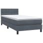 Preview: ARDEBO.de - Boxspringbett mit Matratze & LED Dunkelgrau 80x220 cm Samt