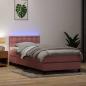 Preview: ARDEBO.de - Boxspringbett mit Matratze Rosa 90x210 cm Samt
