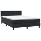Preview: Boxspringbett mit Matratze Schwarz 140x210 cm Samt