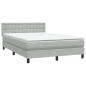 Preview: Boxspringbett mit Matratze Hellgrau 140x210 cm Samt
