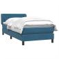 Preview: ARDEBO.de - Boxspringbett mit Matratze Dunkelblau 80x210 cm Samt