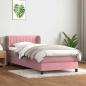 Preview: ARDEBO.de - Boxspringbett mit Matratze Rosa 80x220 cm Samt