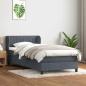 Preview: ARDEBO.de - Boxspringbett mit Matratze Dunkelgrau 100x210 cm Samt