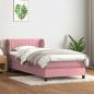 Preview: ARDEBO.de - Boxspringbett mit Matratze Rosa 90x210 cm Samt