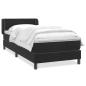 Preview: ARDEBO.de - Boxspringbett mit Matratze Schwarz 80x220 cm Samt