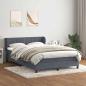 Preview: ARDEBO.de - Boxspringbett mit Matratze Dunkelgrau 140x220 cm Samt