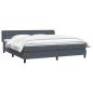 Preview: ARDEBO.de - Boxspringbett mit Matratzen Dunkelgrau 180x220 cm Samt