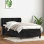 Preview: ARDEBO.de - Boxspringbett mit Matratze Schwarz 90x220 cm Samt