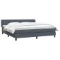 Preview: Boxspringbett mit Matratzen Dunkelgrau 180x210 cm Samt