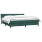 Preview: ARDEBO.de - Boxspringbett mit Matratze Dunkelgrün 180x220 cm Samt