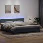 Preview: ARDEBO.de - Boxspringbett mit Matratze Dunkelgrau 180x210 cm Samt