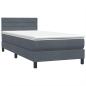 Preview: Boxspringbett mit Matratze Dunkelgrau 80x220 cm Samt