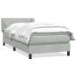Preview: Boxspringbett mit Matratze Hellgrau 90x210 cm Samt