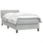 Preview: Boxspringbett mit Matratze Hellgrau 90x210 cm Samt