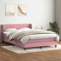 Preview: ARDEBO.de - Boxspringbett mit Matratze Rosa 140x220 cm Samt