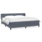 Preview: Boxspringbett mit Matratzen Dunkelgrau 180x210 cm Samt