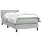 Preview: ARDEBO.de - Boxspringbett mit Matratze Hellgrau 90x220 cm Samt