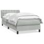 Preview: Boxspringbett mit Matratze Hellgrau 90x220 cm Samt
