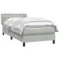 Preview: Boxspringbett mit Matratze Hellgrau 90x220 cm Samt