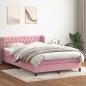 Preview: ARDEBO.de - Boxspringbett mit Matratze Rosa 160x220 cm Samt