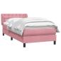 Preview: ARDEBO.de - Boxspringbett mit Matratze Rosa 90x220 cm Samt