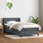 Preview: ARDEBO.de - Boxspringbett mit Matratze Dunkelgrau 80x210 cm Samt