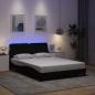 Preview: ARDEBO.de - Bettgestell mit LED ohne Matratze Schwarz 140x190 cm Stoff