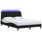 Preview: Bettgestell mit LED ohne Matratze Schwarz 140x190 cm Stoff