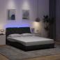 Preview: ARDEBO.de - Bettgestell mit LED ohne Matratze Dunkelgrau 120x200 cm Stoff