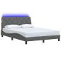 Preview: Bettgestell mit LED ohne Matratze Dunkelgrau 120x200 cm Stoff