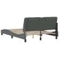 Preview: Bettgestell mit LED ohne Matratze Dunkelgrau 120x200 cm Stoff