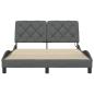 Preview: Bettgestell mit LED ohne Matratze Dunkelgrau 120x200 cm Stoff