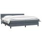 Preview: ARDEBO.de - Boxspringbett mit Matratze Dunkelgrau 180x220 cm Samt