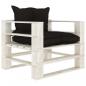 Preview: ARDEBO.de - Garten-Palettensofa mit Kissen in Schwarz Holz