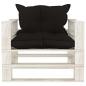 Preview: Garten-Palettensofa mit Kissen in Schwarz Holz