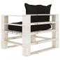 Preview: Garten-Palettensofa mit Kissen in Schwarz Holz