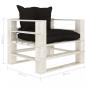 Preview: Garten-Palettensofa mit Kissen in Schwarz Holz