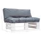 Preview: Outdoor-Sofa Paletten mit Kissen in Grau Kiefernholz